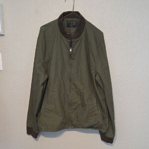 J. Crew Olive Bomber Jacket with Ribbed Collar Size XL